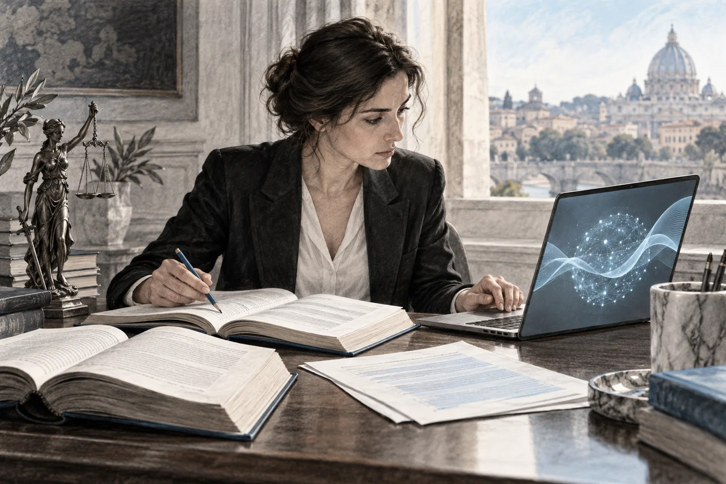 Compare a digital answer with sources and records: convincing wording still needs checking.